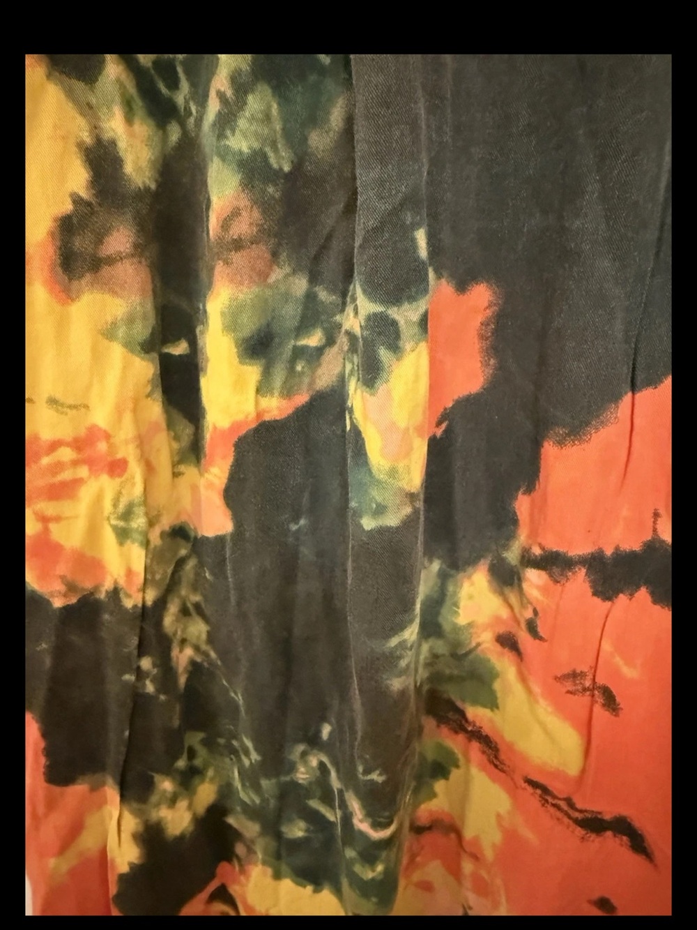 Thrill Jeans Hi Low Tie-Dyed Button Up Shirt Duster XL Destroyed Colorful Cotton - Picture 10 of 13